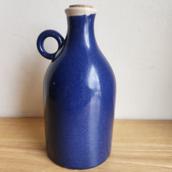 Blue Jug Stoneware Vermont Pottery Cork Syrup Bottle - Picture 3 of 9